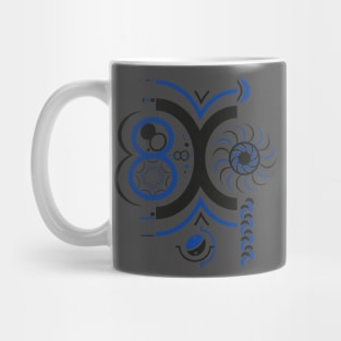 Abstract digital art number 8 - black and blue Mug